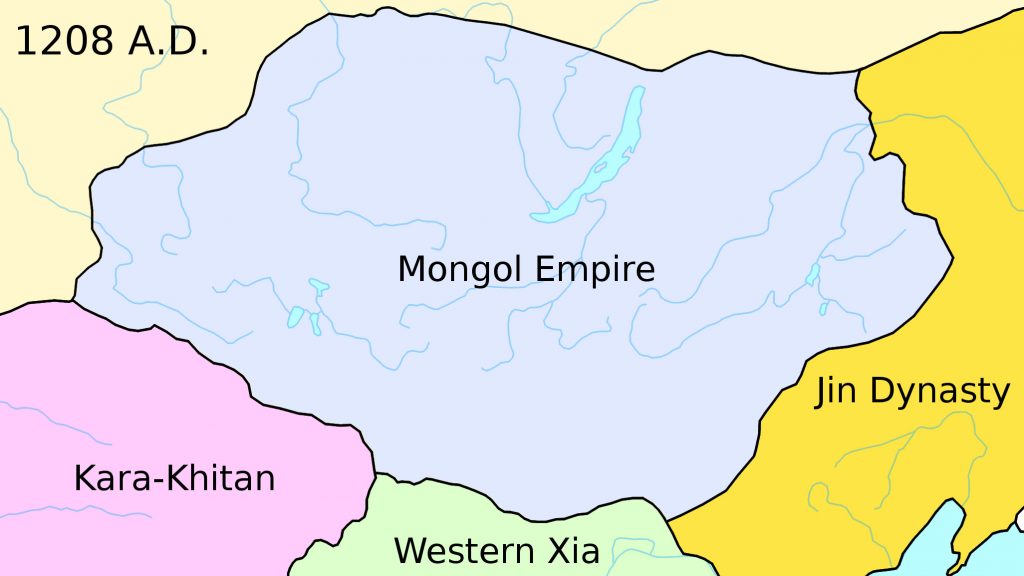mongol empire in 1208