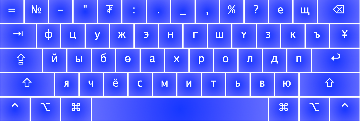 Standard Mongolian Cyrillic keyboard layout